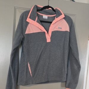 Columbia Gray and Pink Fleece Jacket